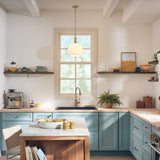 Rivi Pendant Light Lacquered Brass By Lark Living - Lifestyle View