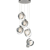 Riza 5-Light Pendant, shown in Sterling, Standard, by Hubbardton Forge