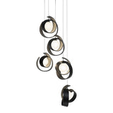 Riza 5-Light Pendant in Black, Standard by Hubbardton Forge