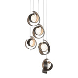 Riza 5-Light Pendant in Bronze, Standard by Hubbardton Forge