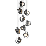 Riza 9-Light Chandelier, shown in Ink, Standard, by Hubbardton Forge
