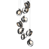 Riza 9-Light Chandelier, shown in Ink, Standard, by Hubbardton Forge