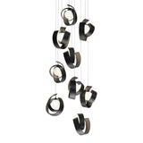 Riza 9-Light Chandelier in Black, Long by Hubbardton Forge