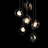 Riza 9-Light Chandelier detail in Ink, Standard, by Hubbardton Forge