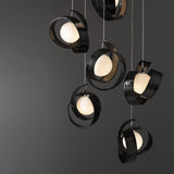 Riza 9-Light Chandelier detail in Ink, Standard, by Hubbardton Forge