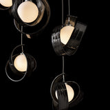 Riza 9-Light Chandelier detail in Ink, Standard, by Hubbardton Forge