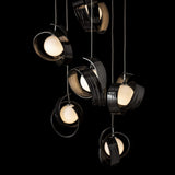 Riza 9-Light Chandelier detail in Ink, Standard, by Hubbardton Forge