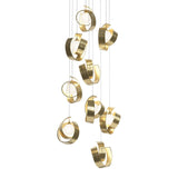 Riza 9-Light Chandelier in Modern Brass, Long by Hubbardton Forge