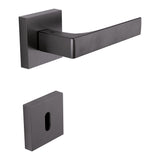 Robocinque S Door Lever in Matte Graphite angled view by Colombo Design
