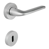 Roboquattro Door Lever in Satin Chrome angled view by Colombo Design