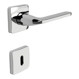 Roboquattro S Door Lever in Polished Chrome angled view by Colombo Design