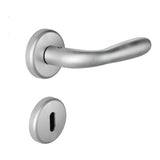 Robot Door Lever in Satin Chrome angled view by Colombo Design