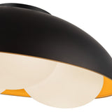 Robyn Flush Mount Matte Black Opal Glass By Alora - Detailed View