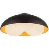 Robyn Flush Mount Matte Black Opal Glass By Alora - Down View