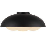 Robyn Flush Mount Matte Black Opal Glass By Alora - Front View