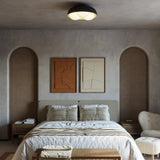 Robyn Flush Mount Matte Black Opal Glass By Alora - Lifestyle View