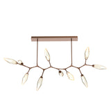 Rock Crystal Modern Branch Chandelier By Hammerton, Size: Large, Color: Chilled Amber, Finish: Burnished Bronze