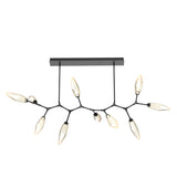 Rock Crystal Modern Branch Chandelier By Hammerton, Size: Large, Color: Chilled Amber, Finish: Matte Black