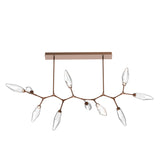 Rock Crystal Modern Branch Chandelier By Hammerton, Size: Large, Color: Chilled Bronze, Finish: Burnished Bronze