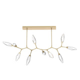 Rock Crystal Modern Branch Chandelier By Hammerton, Size: Large, Color: Chilled Clear, Finish: Gilded Brass