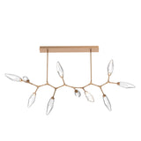 Rock Crystal Modern Branch Chandelier By Hammerton, Size: Large, Color: Chilled Bronze, Finish: Novel Brass