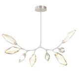Rock Crystal Modern Branch Chandelier By Hammerton, Size: Medium, Color: Chilled Amber, Finish: Metallic Beige Silver