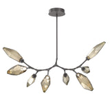 Rock Crystal Modern Branch Chandelier By Hammerton, Size: Medium, Color: Chilled Bronze, Finish: Graphite