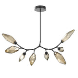 Rock Crystal Modern Branch Chandelier By Hammerton, Size: Medium, Color: Chilled Bronze, Finish: Matte Black