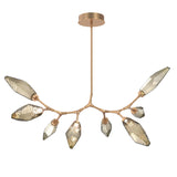 Rock Crystal Modern Branch Chandelier By Hammerton, Size: Medium, Color: Chilled Bronze, Finish: Novel Brass