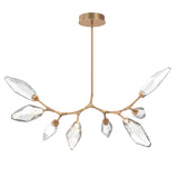 Rock Crystal Modern Branch Chandelier By Hammerton, Size: Medium, Color: Chilled Clear, Finish: Novel Brass