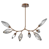 Rock Crystal Modern Branch Chandelier By Hammerton, Size: Medium, Color: Chilled Smoke, Finish: Burnished Bronze