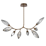 Rock Crystal Modern Branch Chandelier By Hammerton, Size: Medium, Color: Chilled Smoke, Finish: Flat Bronze