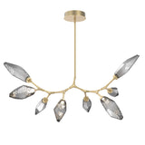 Rock Crystal Modern Branch Chandelier By Hammerton, Size: Medium, Color: Chilled Smoke, Finish: Gilded Brass