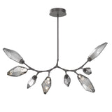 Rock Crystal Modern Branch Chandelier By Hammerton, Size: Medium, Color: Chilled Smoke, Finish: Graphite