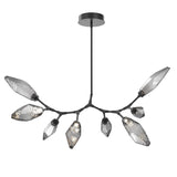 Rock Crystal Modern Branch Chandelier By Hammerton, Size: Medium, Color: Chilled Smoke, Finish: Matte Black