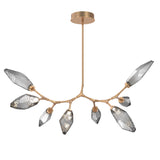 Rock Crystal Modern Branch Chandelier By Hammerton, Size: Medium, Color: Chilled Smoke, Finish: Novel Brass