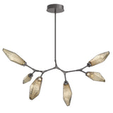 Rock Crystal Modern Branch Chandelier By Hammerton, Size: Small, Color: Chilled Bronze, Finish: Graphite