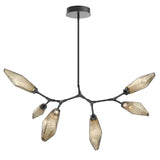 Rock Crystal Modern Branch Chandelier By Hammerton, Size: Small, Color: Chilled Bronze, Finish: Matte Black