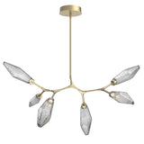 Rock Crystal Modern Branch Chandelier By Hammerton, Size: Small, Color: Chilled Smoke, Finish: Gilded Brass