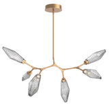 Rock Crystal Modern Branch Chandelier By Hammerton, Size: Small, Color: Chilled Smoke, Finish: Novel Brass