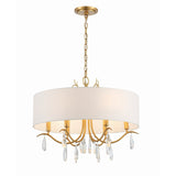Rollins Drum Shade Chandelier 24'' Antique Gold