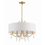 Rollins Drum Shade Chandelier 24'' Antique Gold