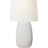 Roma Table Lamp — 19 1/2", White Linen, White Crackle