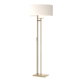 Rook Floor Lamp in Soft Gold, Natural Anna Shade by Hubbardton Forge