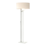 Rook Floor Lamp in Vintage Platinum, Flax Shade by Hubbardton Forge