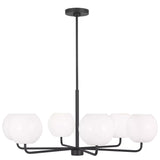 Rory Chandelier 6 Lights Midnight Black By Generation Lighting - Front View3