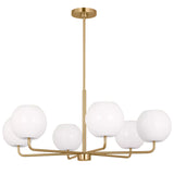 Rory Chandelier 6 Lights Satin Brass By Generation Lighting - Front View