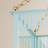 Rosalie Lantern Aged Brass Soft Arctic Blue Medium By Mitzi - Detailed View2