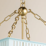 Rosalie Lantern Aged Brass Soft Arctic Blue Medium By Mitzi - Detailed View3