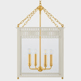 Rosalie Lantern Aged Brass Soft Cream Medium By Mitzi - Front View